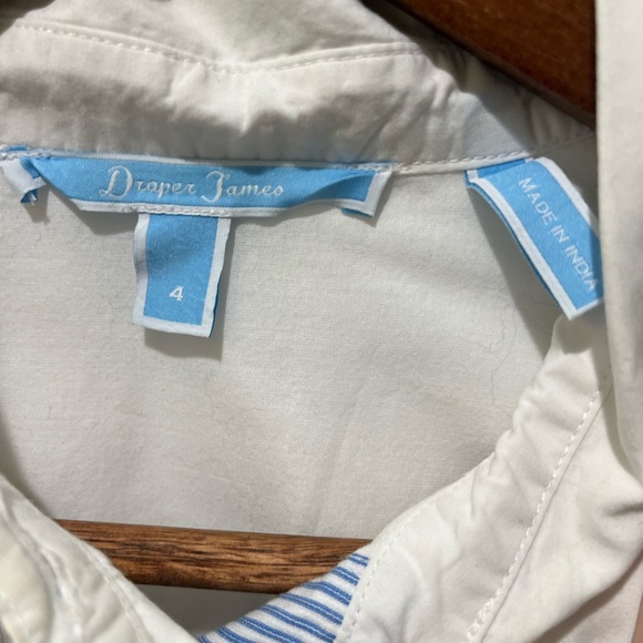 DRAPER JAMES TULIP WHITE COTTON SHIRT DRESS SIZE 4 - Picture 6 of 16